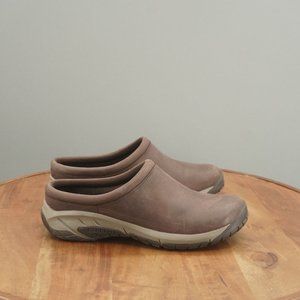 Merrell Womens Encore Nova 4 Mules Casual Shoes Slip On Brown Leather Size 9.5